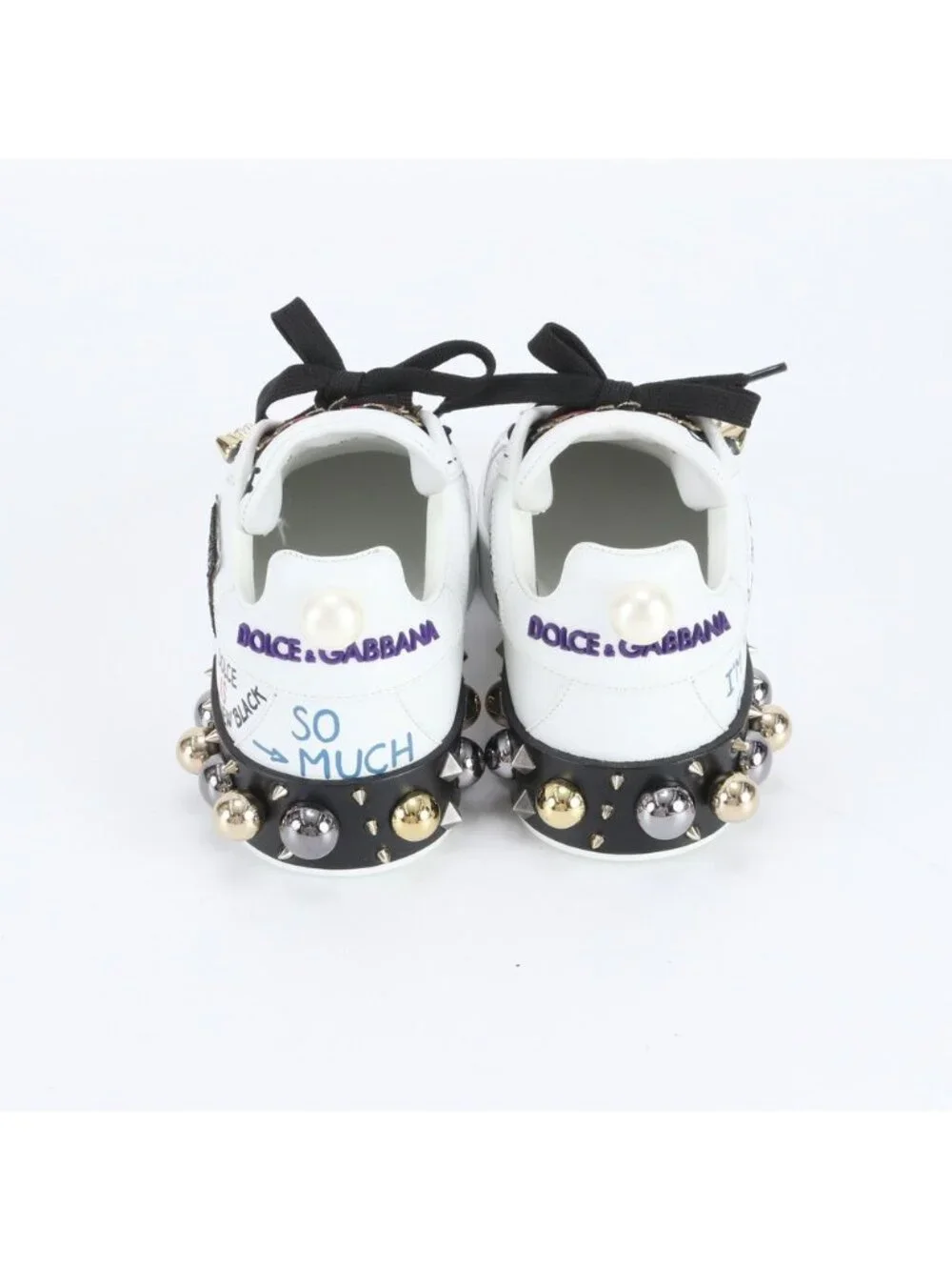Dolce & Gabbana D&G Portofino Leather Low Cut Sneakers 37.5 Equivalen